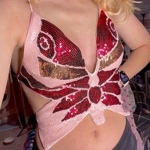 Sequin Butterfly Top